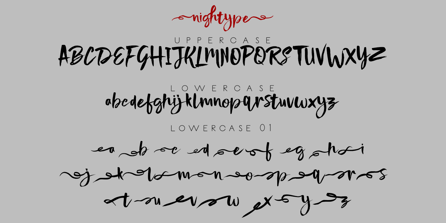 Beispiel einer Nightype Regular-Schriftart